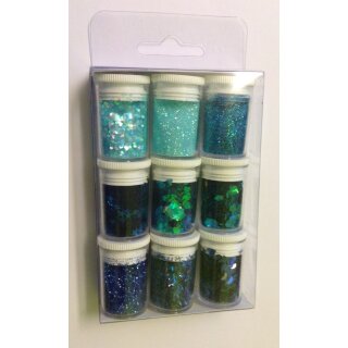 Glitter 9x3,5g Türkus-Blau