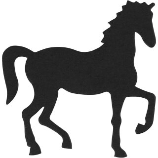 Silhouette Pferd aus Papier, schwarz mit 3-D Klebepunkten für 3D Effekt, zu 20 Stk