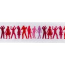 Satinband bedruckt, Motiv Menschen pink 15mmx6m