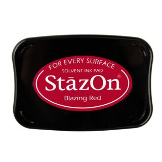 StazOn Stempelkissen 75x45mm Wasserfest, für glatte Oberflächen Blazing Red