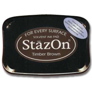 StazOn Stempelkissen 75x45mm Wasserfest, für glatte Oberflächen Timber Brown