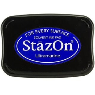StazOn Stempelkissen 75x45mm Wasserfest, für glatte Oberflächen Ultramarine