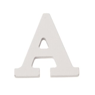 Glorex Buchstaben & Zeichen ca.5,5cm, Holz, weiss A