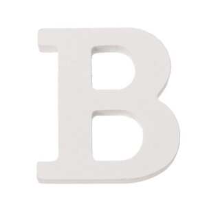 Glorex Buchstaben & Zeichen ca.5,5cm, Holz, weiss B