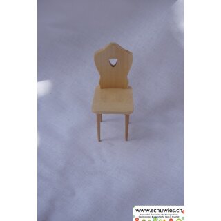 Stuhl mit Herz in Rückenlehne, 3,5x8,5x3,5cm 2 Stk